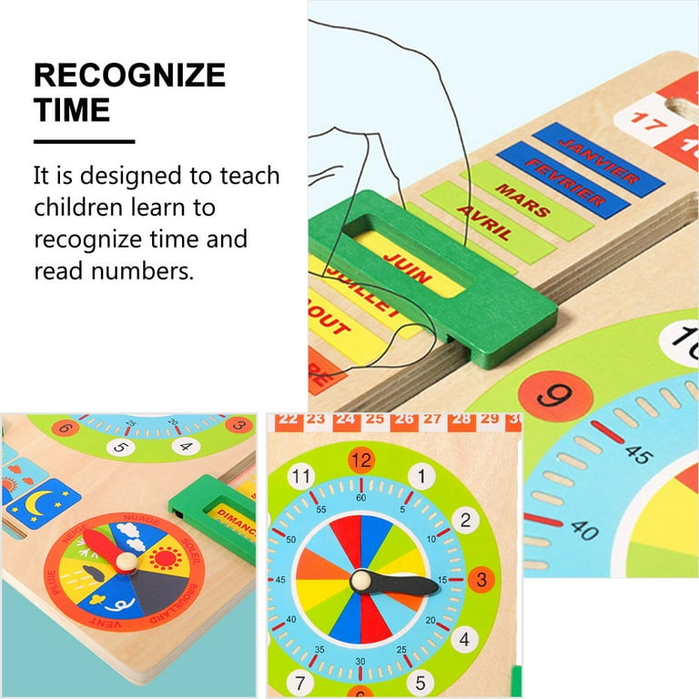 Wooden Calendar And Clock