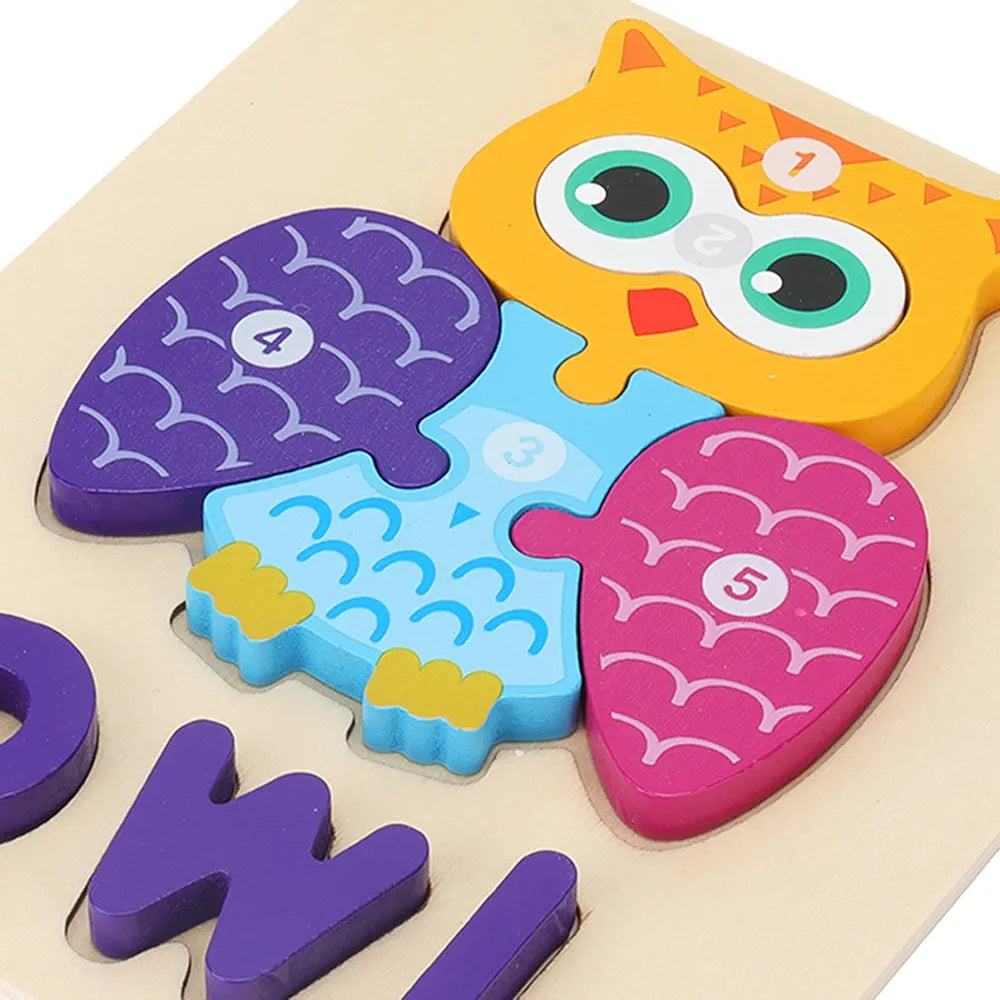 Wooden Shape Block Puzzle Owl.