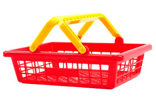 Red Plastic Basket.
