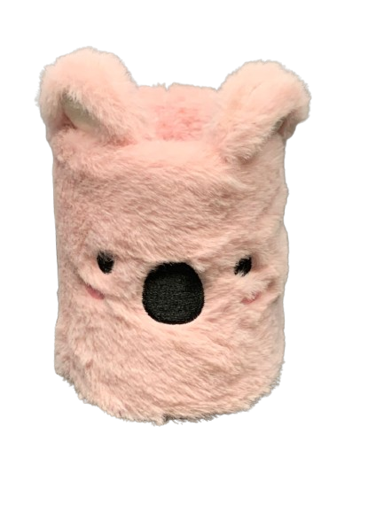 Adorable Pink Plush Animal Holder