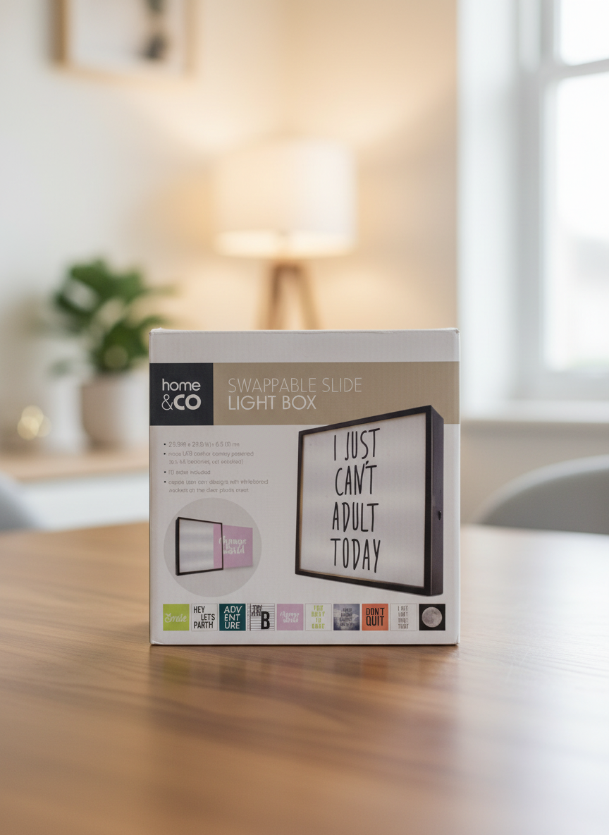 Home & Co Swappable Slide Light Box. SKU:BXL-804 (New) (Rs 350 advance)