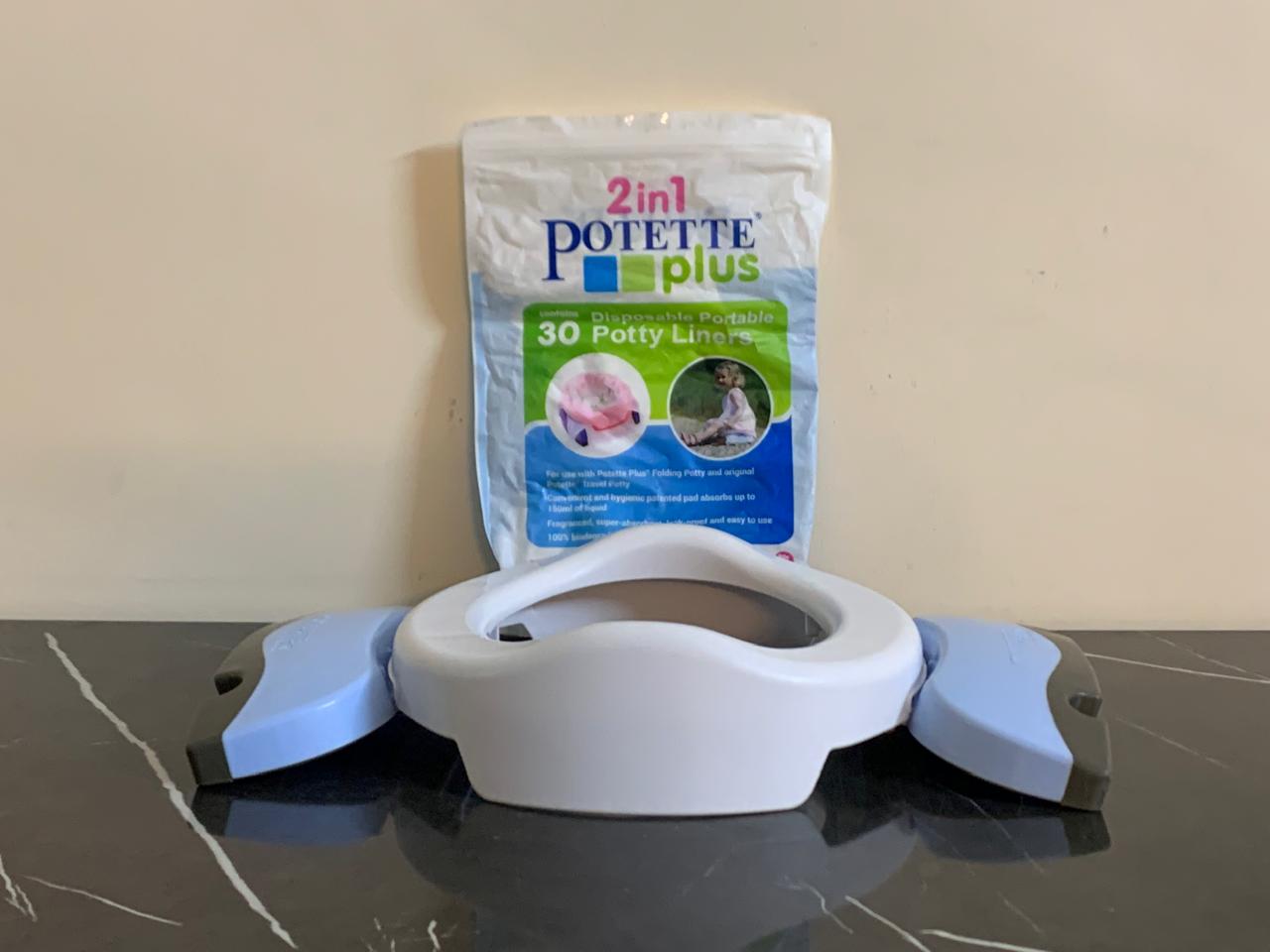 Potette Plus 2-in-1, Folding Travel Potty & Toilet Trainer Seat. SKU:BXL-804