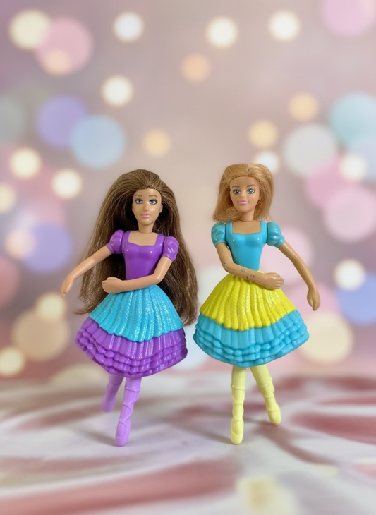 Princess Hadley and Princess Isla 4.5” from the Barbie. SKU:BXL-054