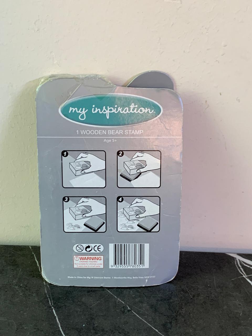 My Inspiration- Wooden Bear Stamp. SKU:BXL-118