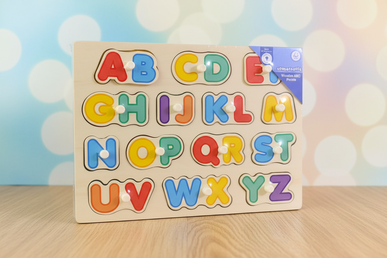 Somersault Wooden ABC Puzzle Board. SKU:BXL-066 (new)