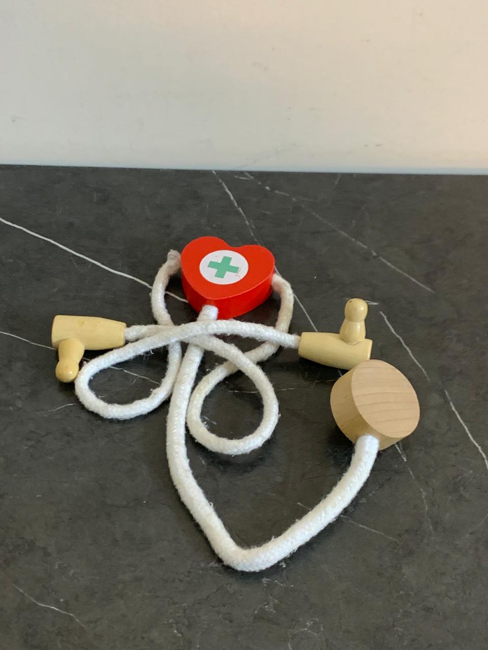 Wooden Doctor Stethoscope Toy. SKU:BXL-054