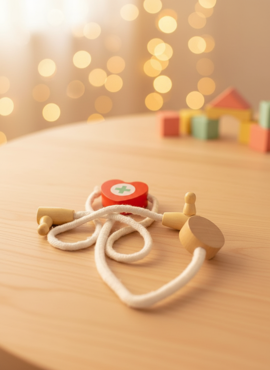 Wooden Doctor Stethoscope Toy. SKU:BXL-054