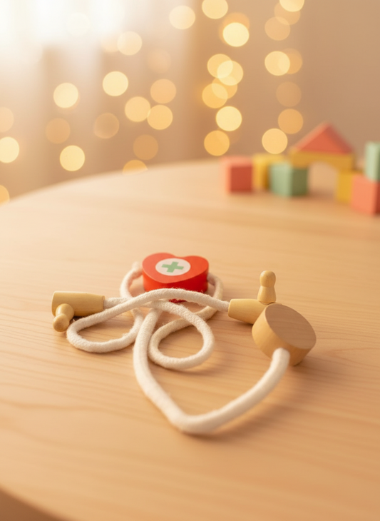 Wooden Doctor Stethoscope Toy. SKU:BXL-054