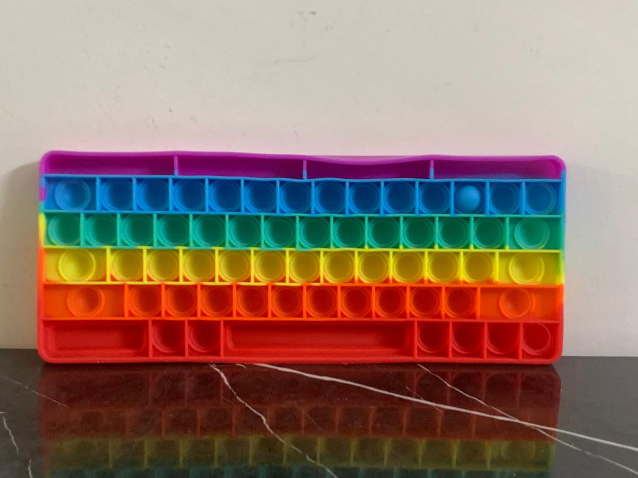 Rainbow Keyboard Popper Fidget Toy.  SKU:BXL-059