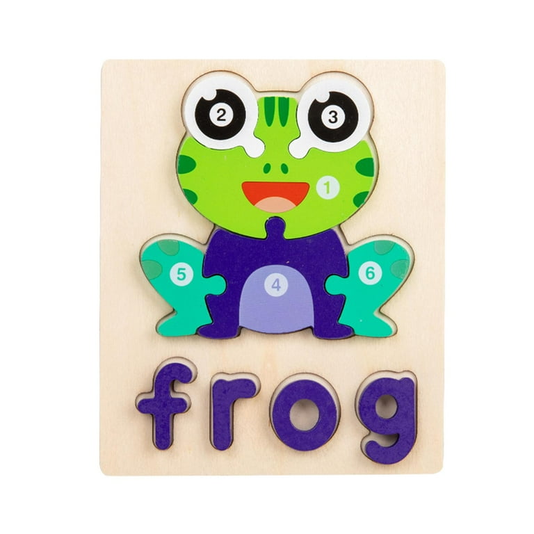 Wooden Shape Block Puzzle Frog.