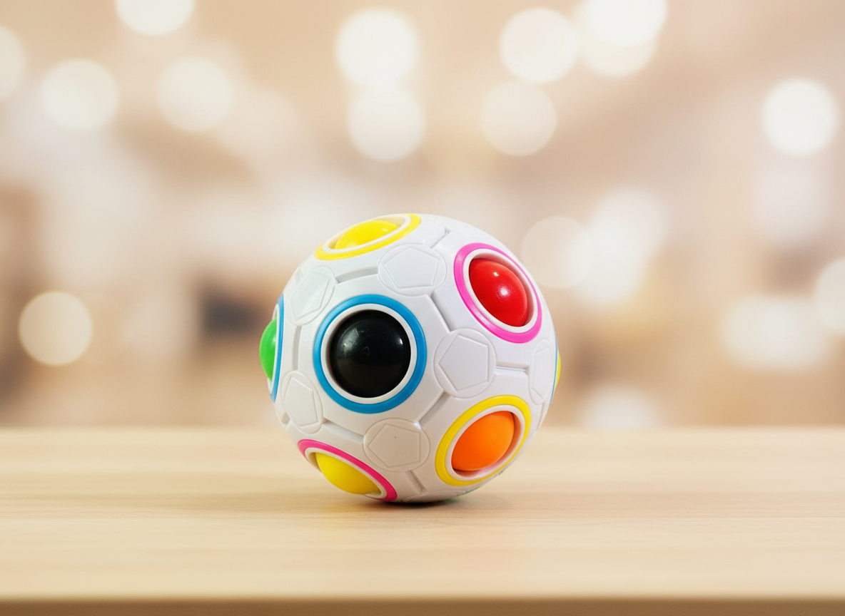 Rubiks Rainbow Ball Fidget Toy. SKU:BXL-104