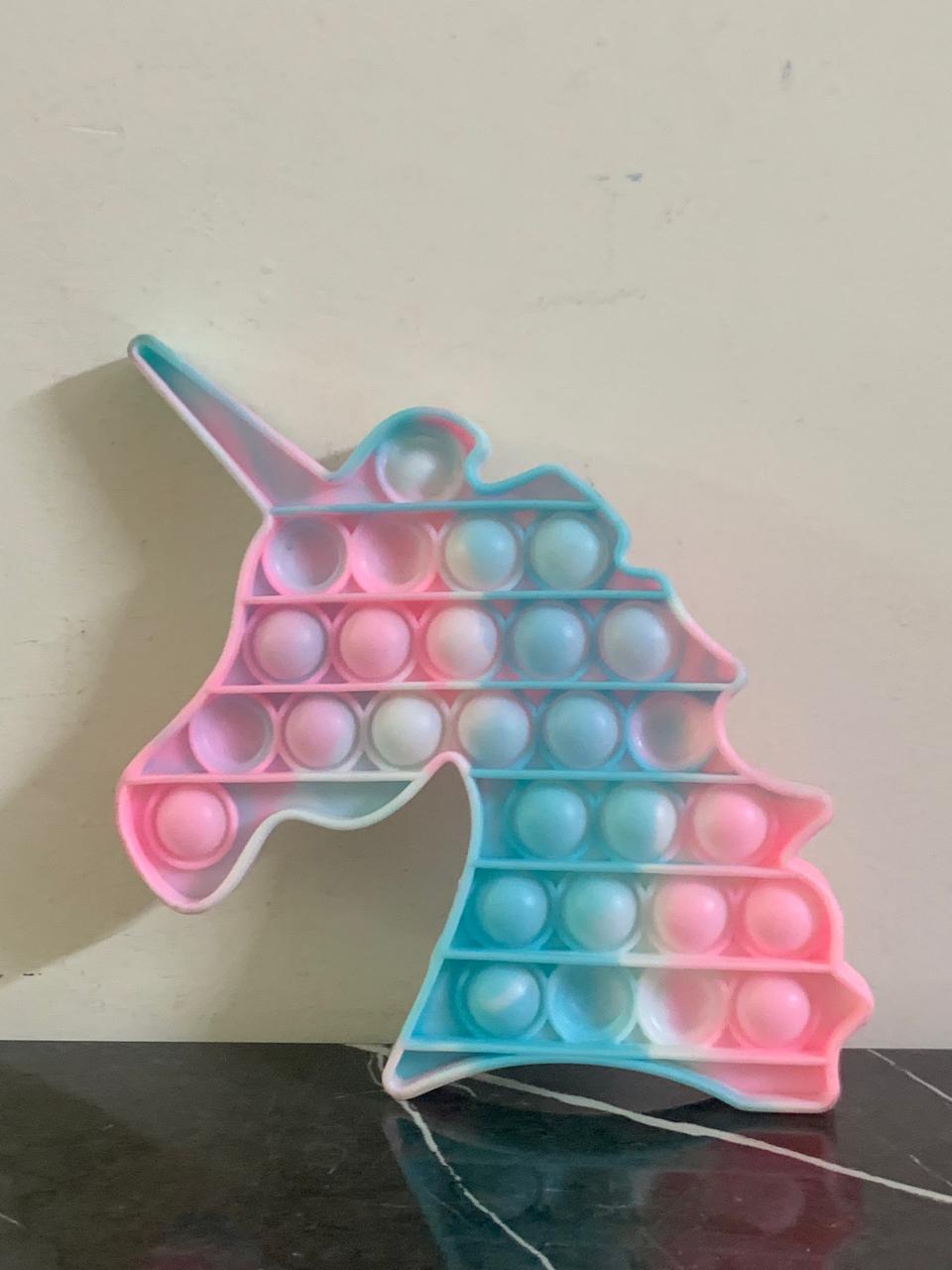 Rainbow Unicorn Pop It Fidget Toy. SKU:BXL-059