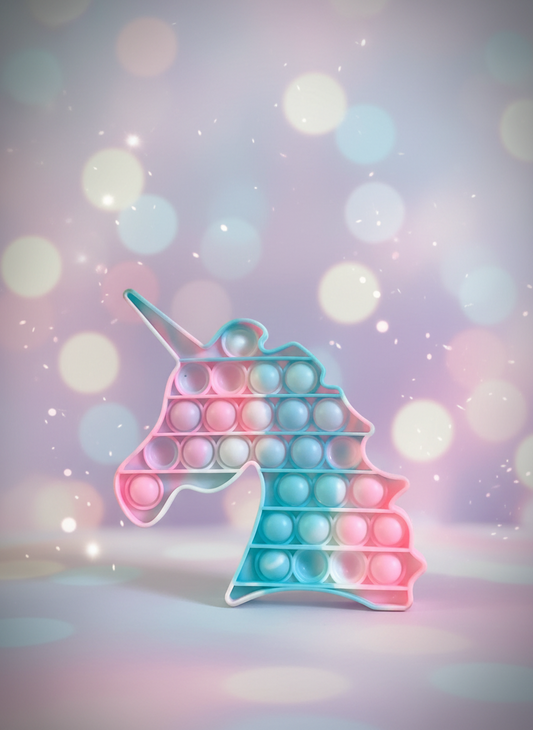 Rainbow Unicorn Pop It Fidget Toy. SKU:BXL-059