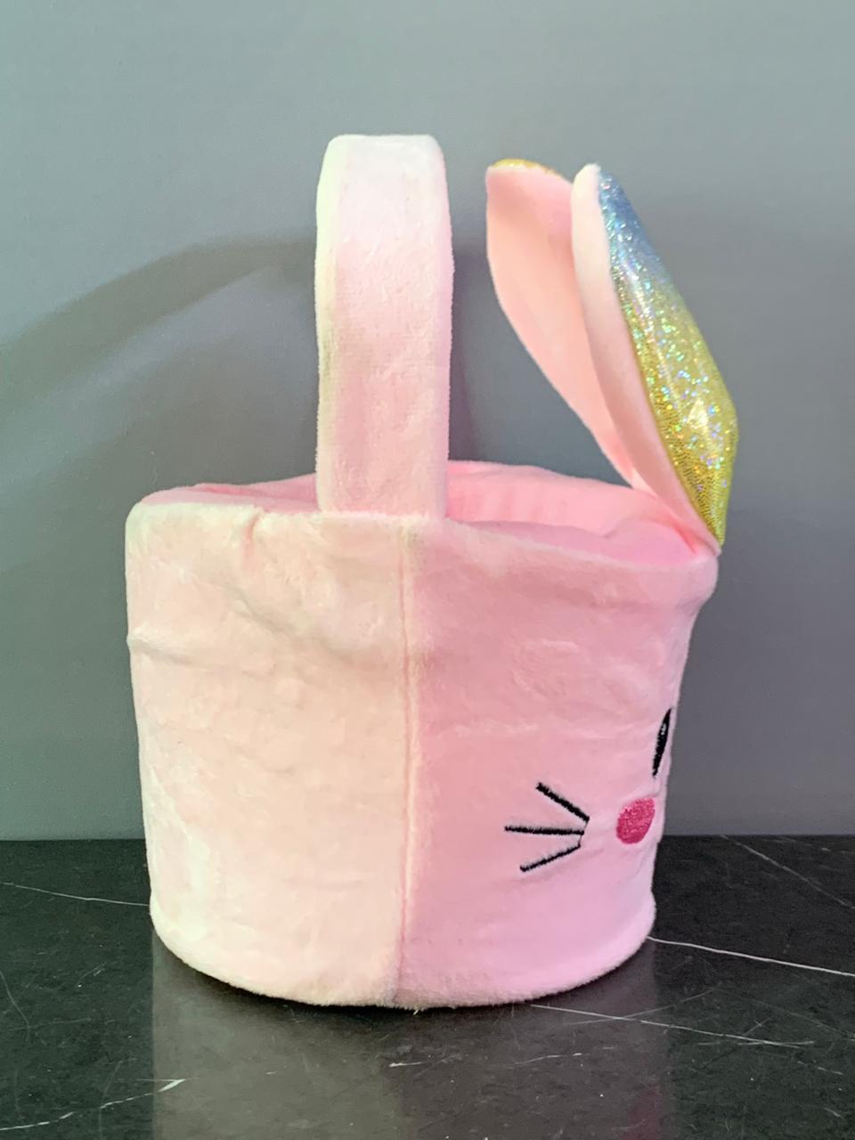 Happy Easter Plush Basket Pink. SKU:BXL-804 (new)