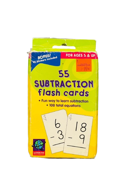 Learning Playground 55 subtraction flash cards.
