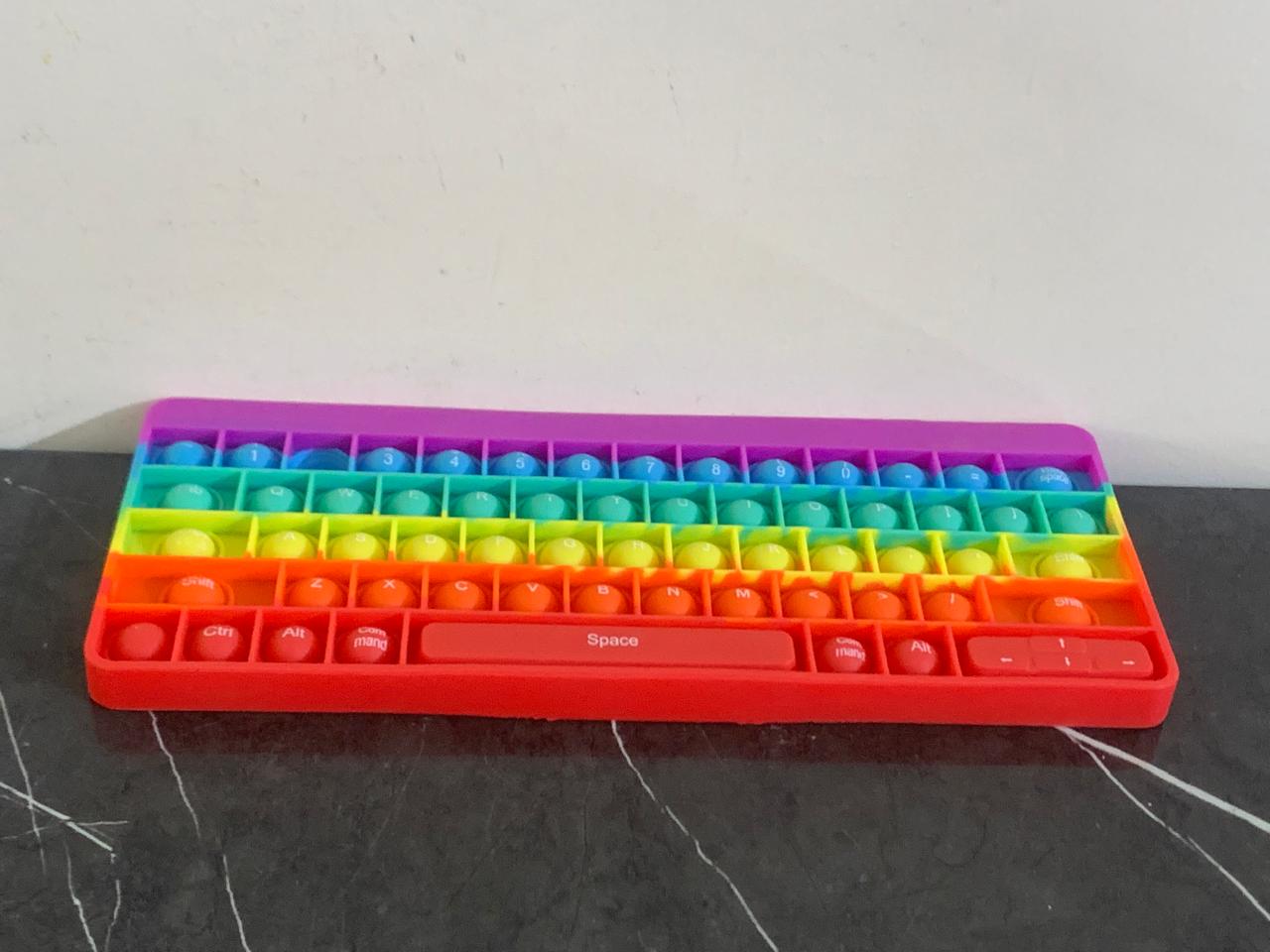 Rainbow Keyboard Popper Fidget Toy.  SKU:BXL-059
