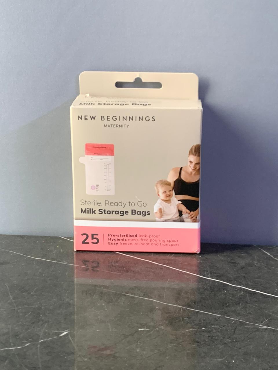 New Beginnings Breast Milk Storage Bags x 25. SKU:BXL-024 (new)