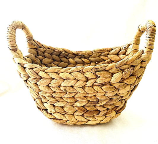 Natural Water Hyacinth Woven Storage Basket. SKU:BXL-804