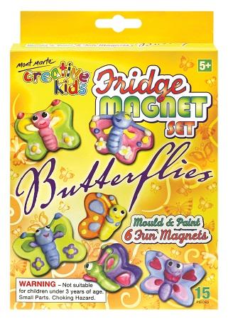 Mont Marte Creative Kids Fridge Magnet Set: Butterflies Mould & Paint.