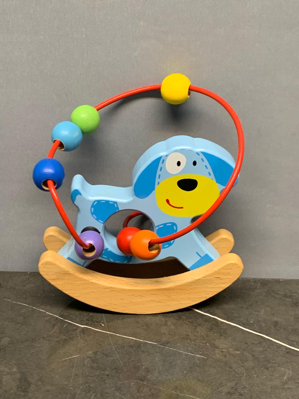 Bigjigs Toys Wooden Rocking Dog Bead Frame.SKU:BXL-003