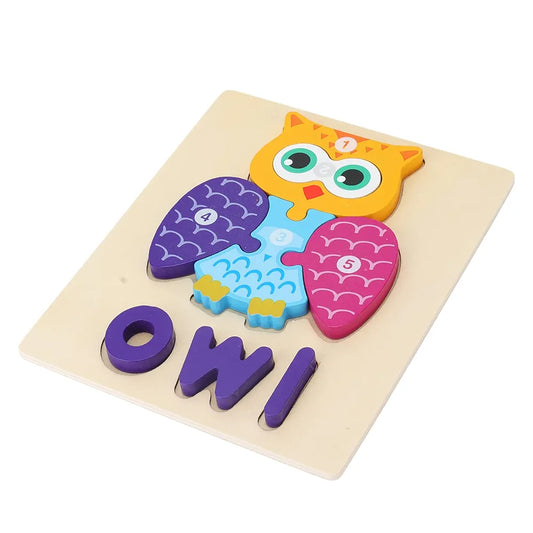 Wooden Shape Block Puzzle Owl.