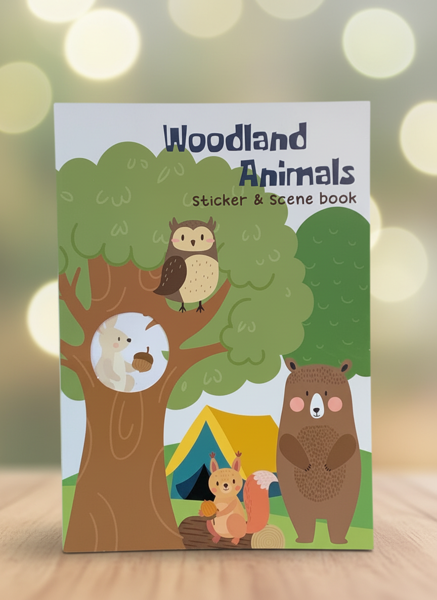 Woodland Animals Sticker & Scene Book. (New) SKU:BXL-106