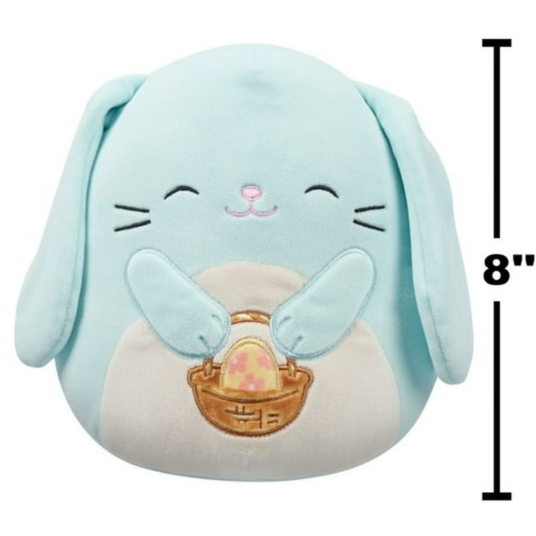 Squishmallows Buttons the Blue Bunny with Easter Basket. SKU:BXL-054