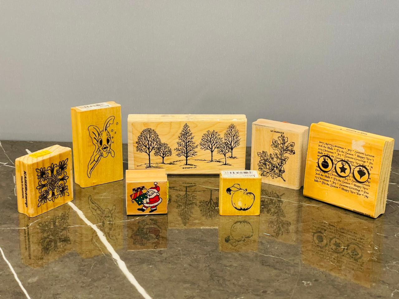 Wooden Rubber Stamp Collection(7 stamps)