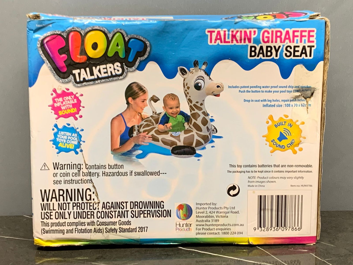 Float Talkers: Talkin' Giraffe Baby Seat Pool Float.