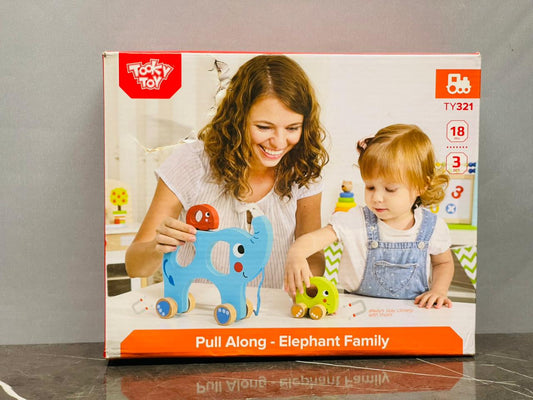 Tooky Toy Pull Along Elephant Family. (new)(Rs 400 advance)
