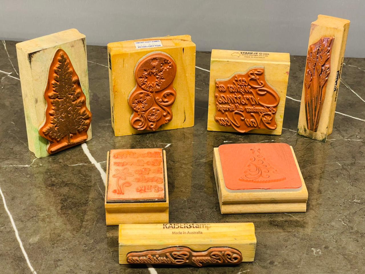 Wooden Rubber Stamp Collection(7 stamps)