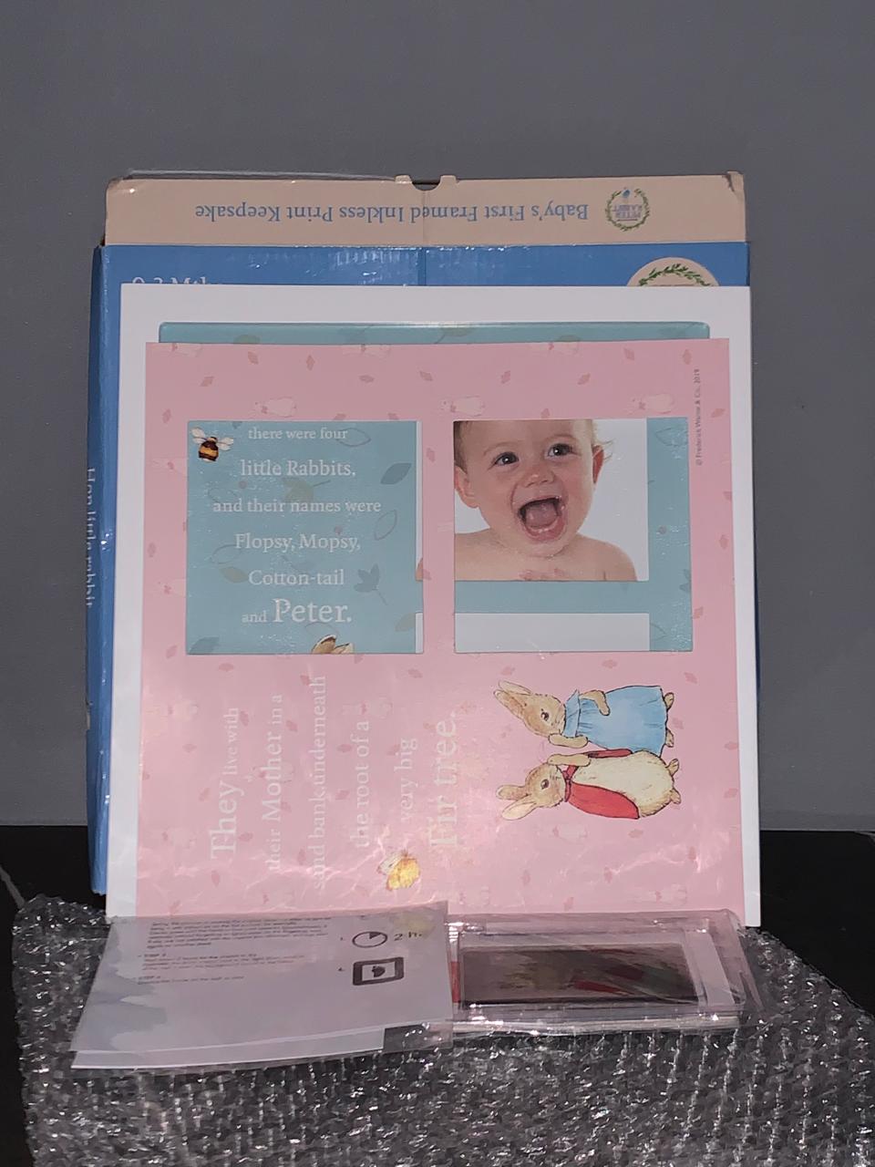 Petter Rabbit Baby's First Framed Inkless Print Keepsake. (New)(only for Islamabad/Rwp). SKU:BXL-804
