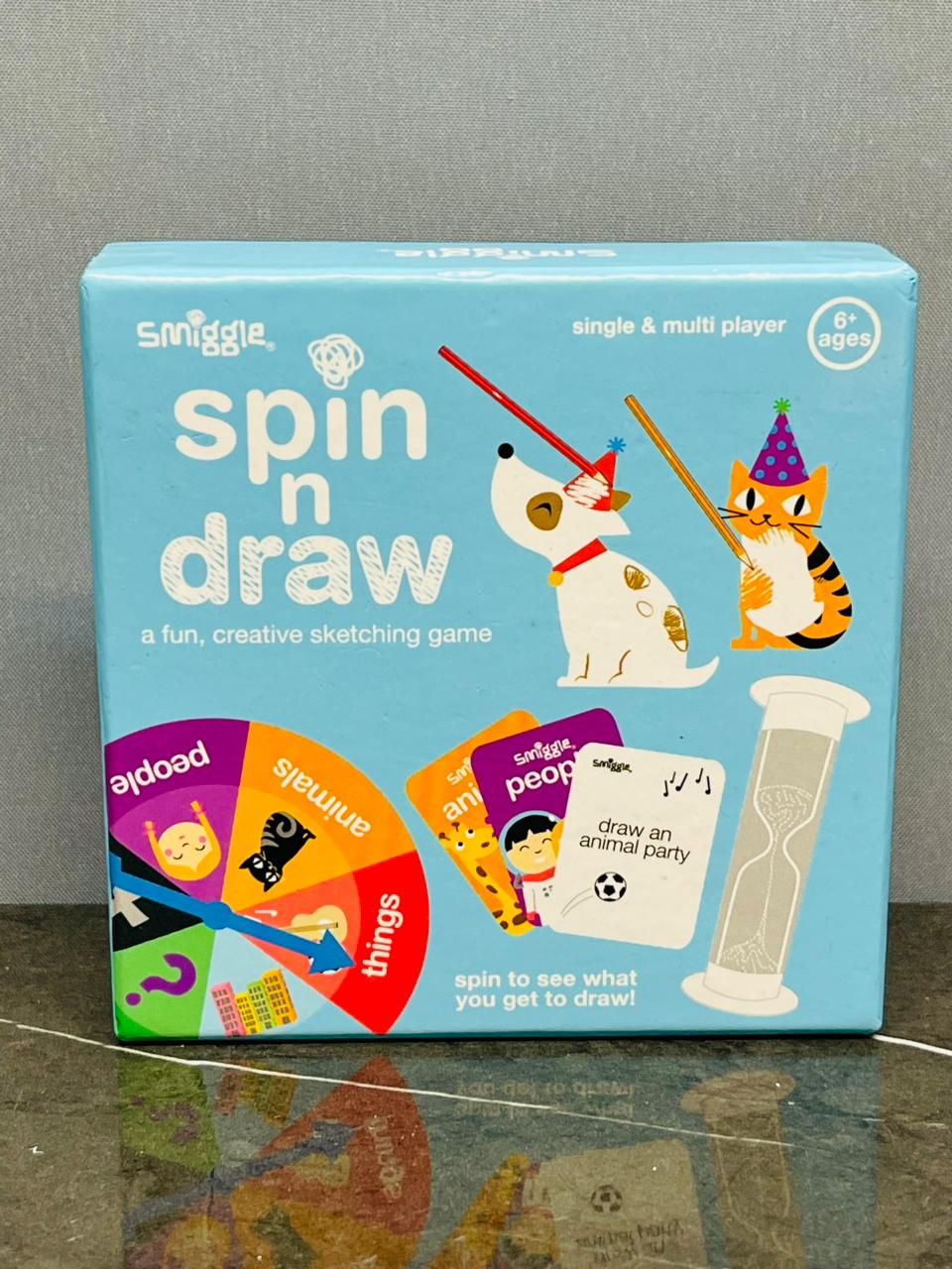 "Smiggle Spin 'n Draw" game.