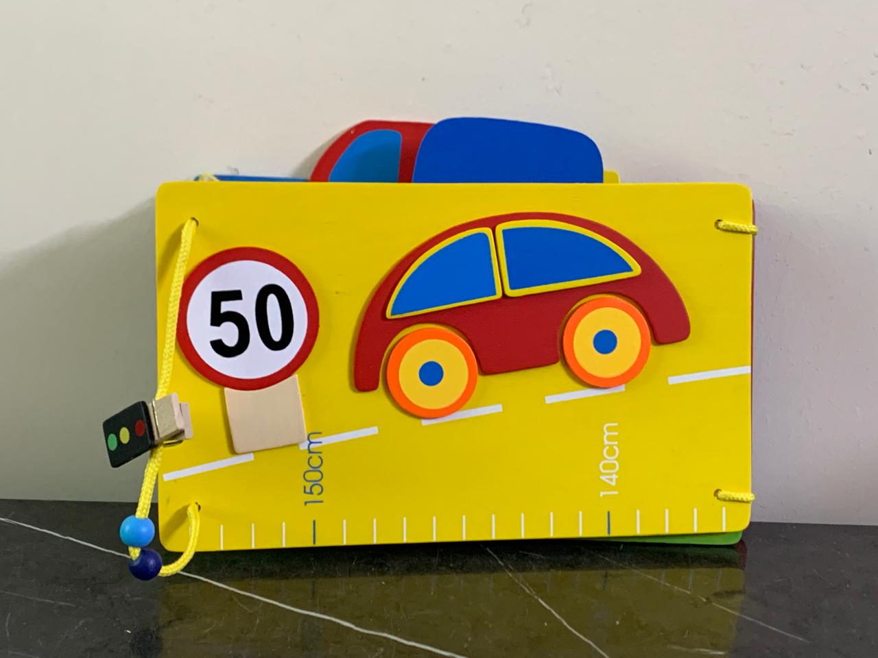 Car and Traffic Light Wooden Height Chart. SKU:BXL-033