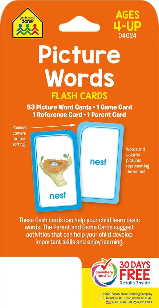 Picture Words Flash Cards.