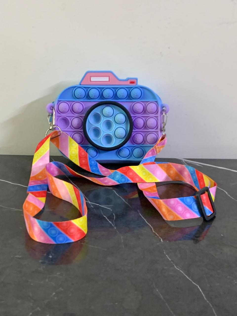 Smiley Camera Pop It Fidget Toy It Sling Bag. SKU:BXL-119