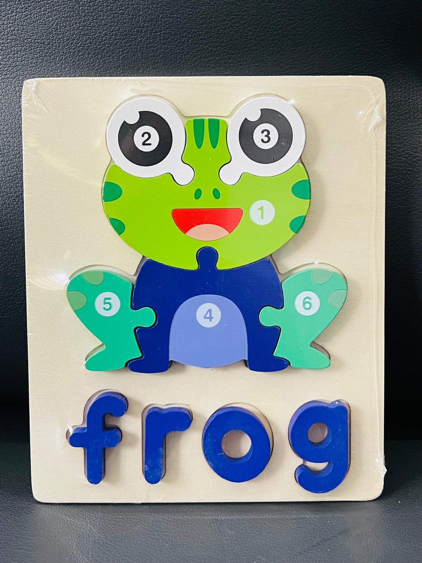Wooden Shape Block Puzzle Frog.