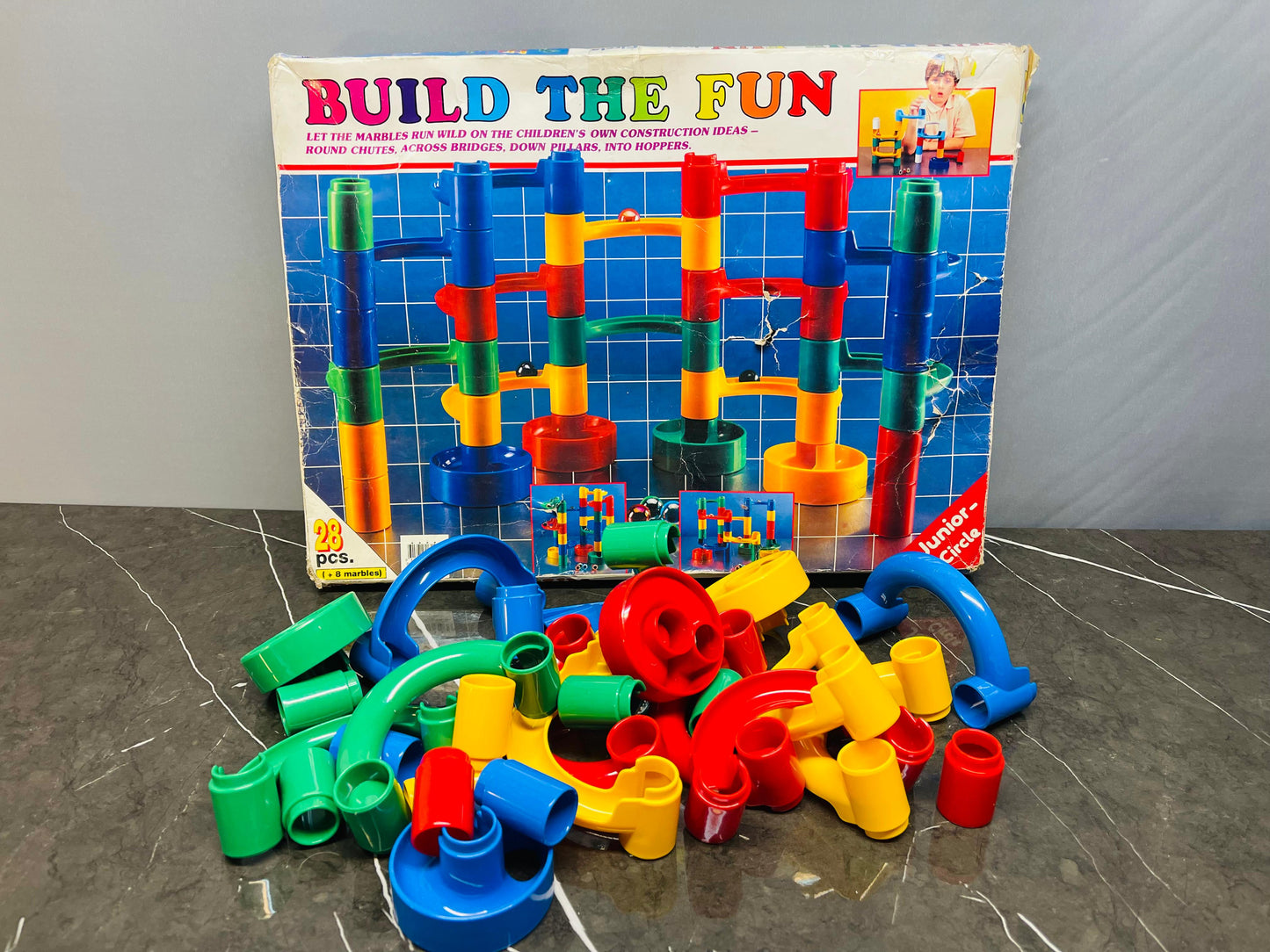 Build The Fun" Marble Run Construction Set