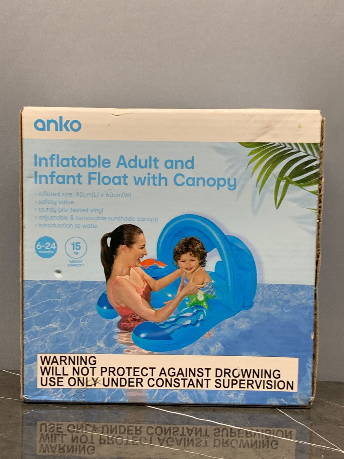 Anko Inflatable Adult and Infant Float with Canopy