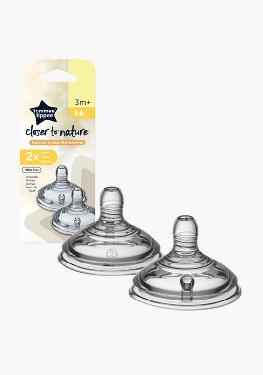 Tommee Tippee Closer to Nature slow Flow Teats. (2x). SKU:BXL-023
