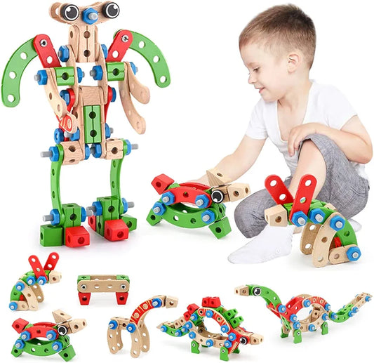 Vatos Wooden Building & Construction Toys Set. (90 pieces) SKU:BXL-115