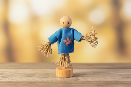 Handcrafted Wooden Scarecrow Figurine. SKU:BXL-036