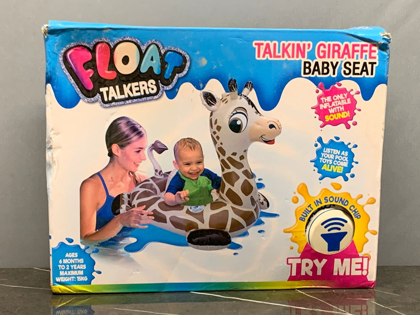 Float Talkers: Talkin' Giraffe Baby Seat Pool Float.