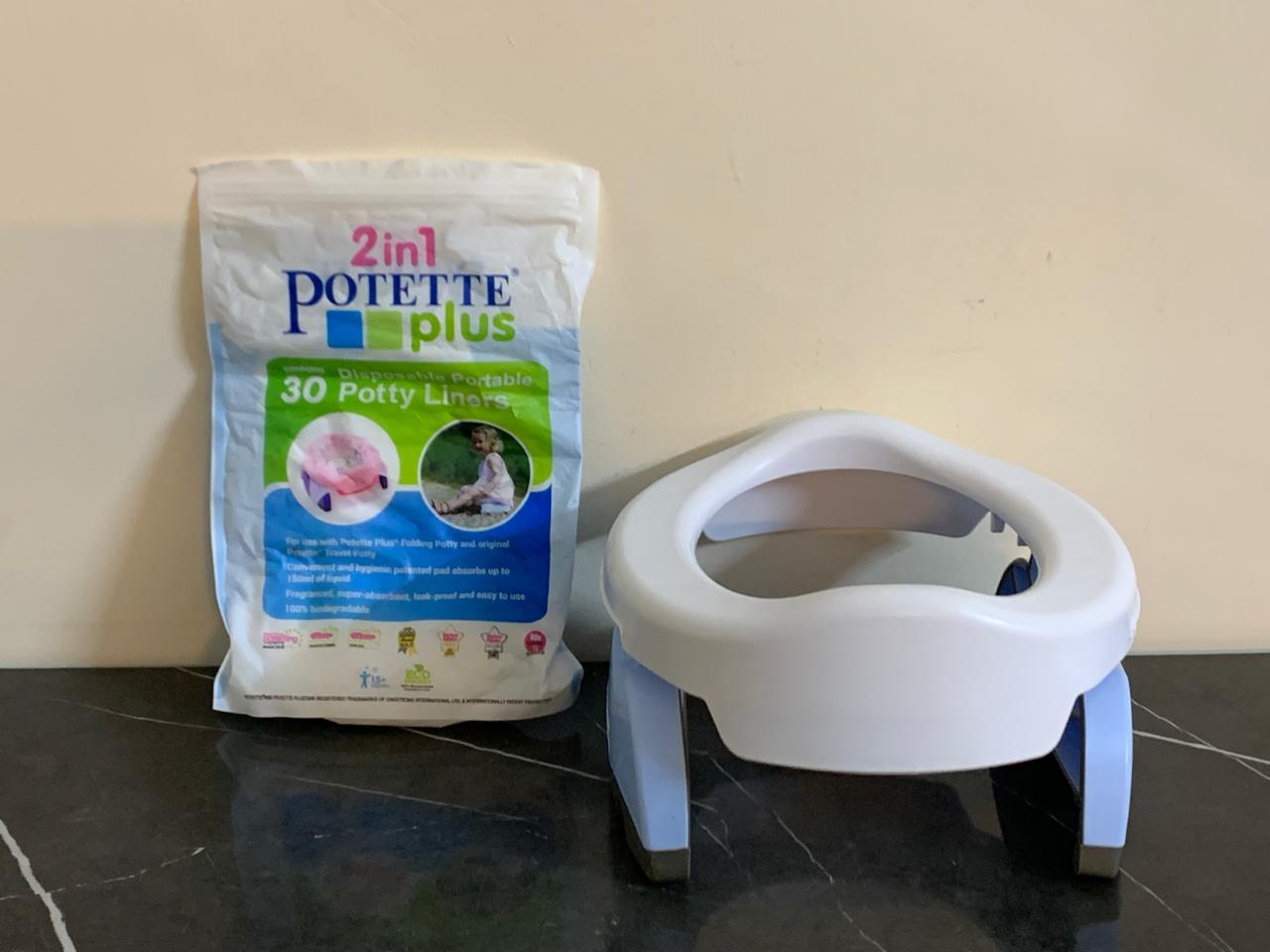 Potette Plus 2-in-1, Folding Travel Potty & Toilet Trainer Seat. SKU:BXL-804