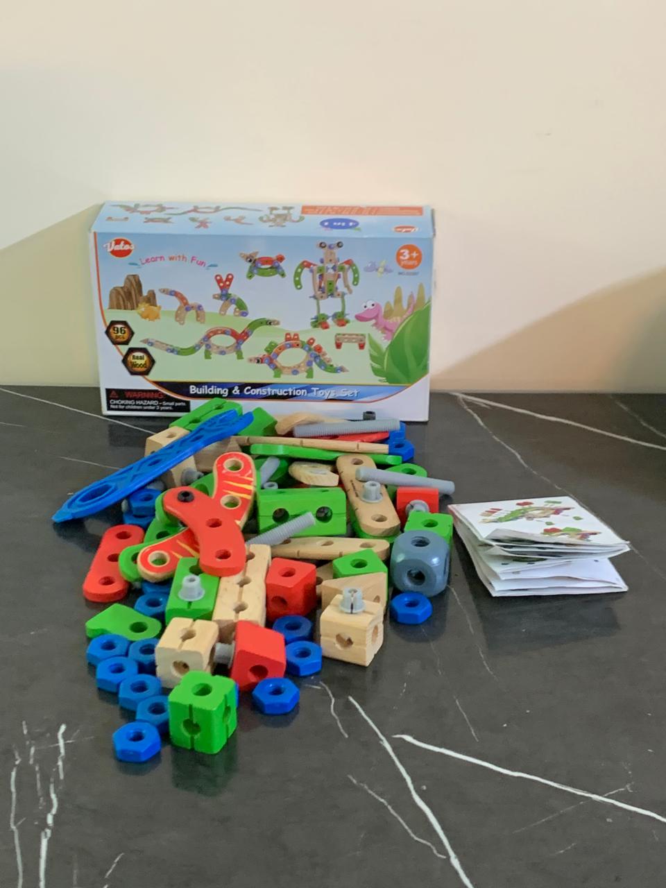 Vatos Wooden Building & Construction Toys Set. (90 pieces) SKU:BXL-115