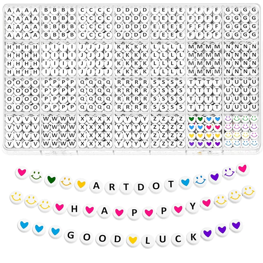 Acrylic Letter Beads with Case.