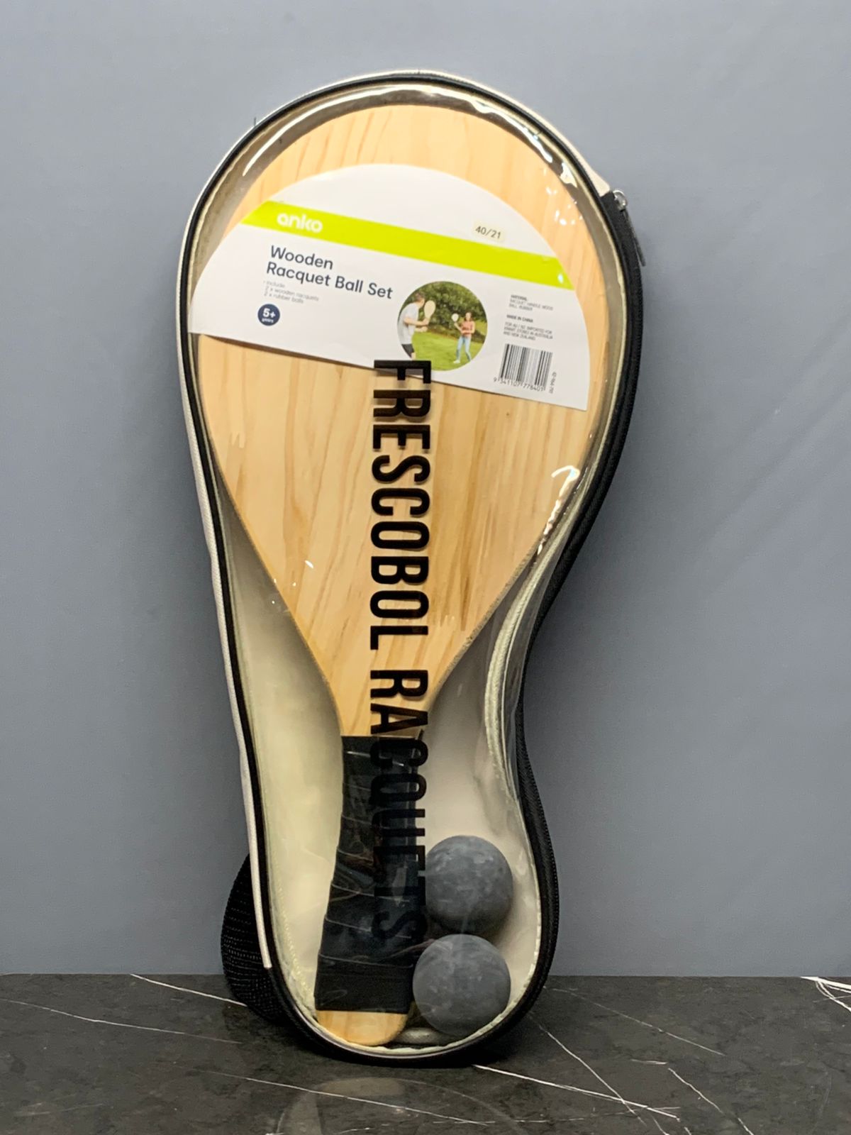 Anko Wooden Racquet Ball Set. (500 advance)