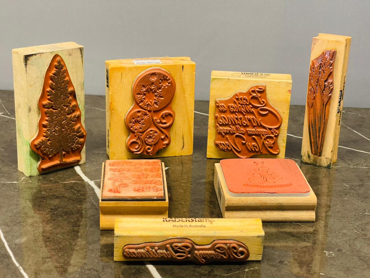 Wooden Rubber Stamp Collection(7 stamps)