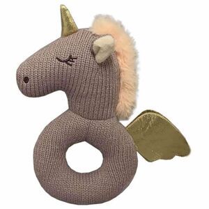 Living Textiles Kenzie the Unicorn Knitted Rattle.