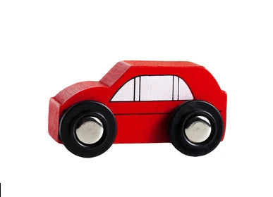 Classic Red Wooden Toy Car.